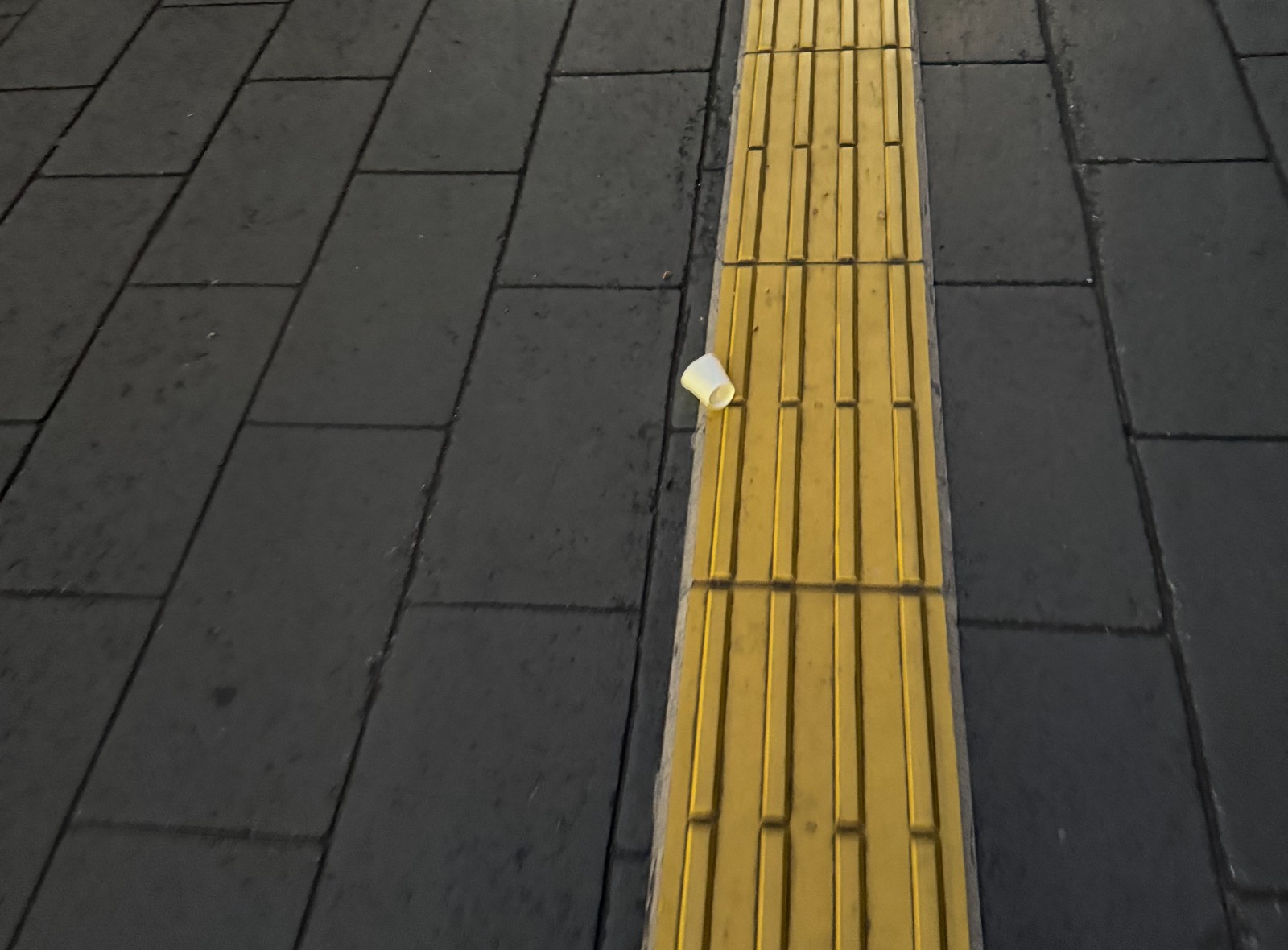 歩道に落ちているゴミの写真